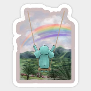 Elephant Tiffan & rainbow Sticker